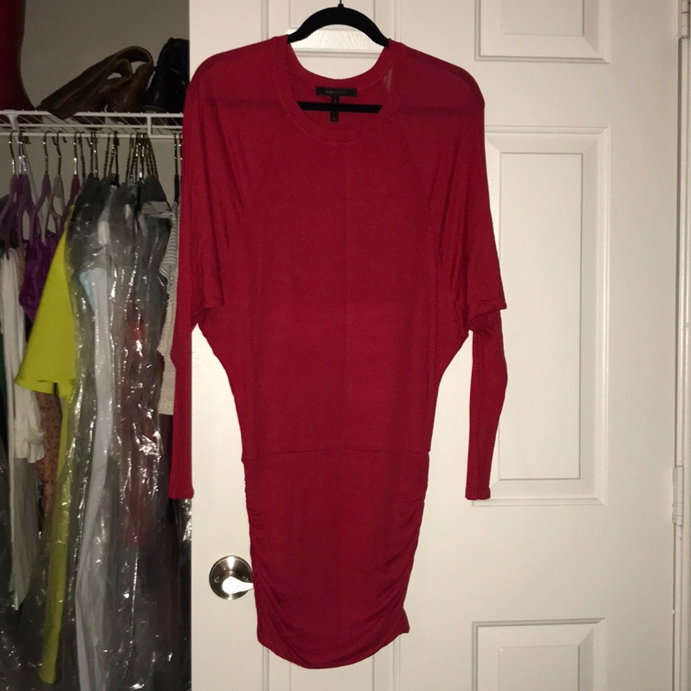 BCBG red long sleeve dress